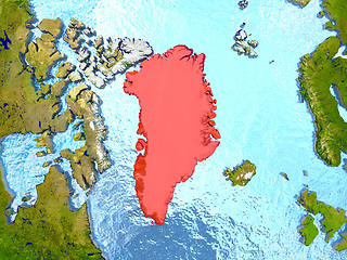 Image showing Greenland in red