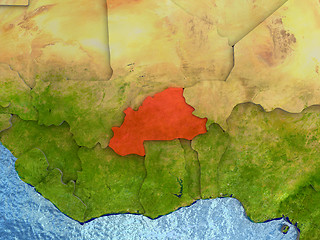 Image showing Burkina Faso in red