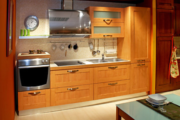 Image showing Apartment kitchen wide