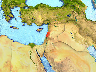 Image showing Lebanon in red