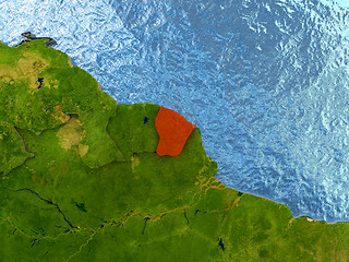 Image showing French Guiana in red