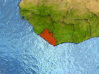 Image showing Liberia in red