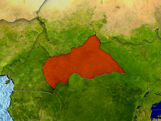 Image showing Central Africa in red