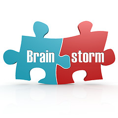 Image showing Blue and red with brainstorm puzzle