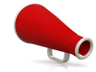 Image showing Isolated red megaphone on white