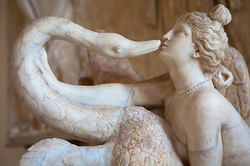 Image showing VENICE, ITALY - JUNE 27, 2016: Leda and the Swan statue in Palaz