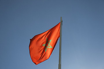 Image showing National flag of Morocco on a flagpole