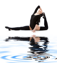 Image showing fitness instructor in black leotard