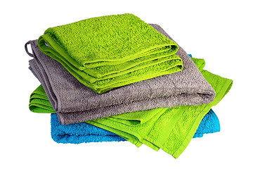 Image showing stack of colorful towels