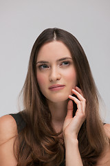 Image showing portrait  of beautiful young brunette woman