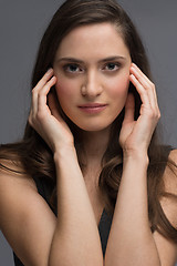 Image showing portrait  of beautiful young brunette woman