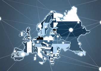 Image showing Color Country Map of Europe