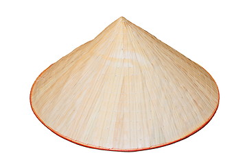 Image showing asian bamboo hat over white