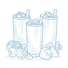 Image showing Fresh berries smoothies.