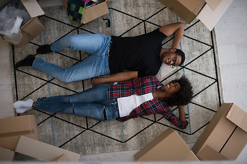 Image showing Top view of attractive young African American couple