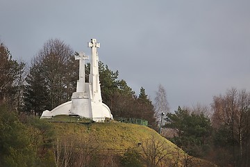 Image showing Crosses on a hill