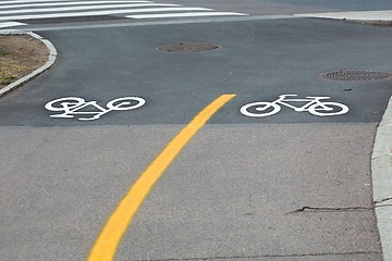 Image showing Bicycle lane signs