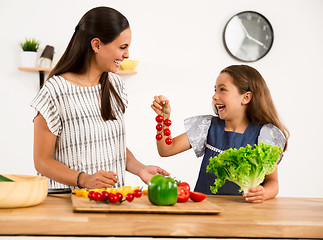 Image showing Having fun in the kitchen