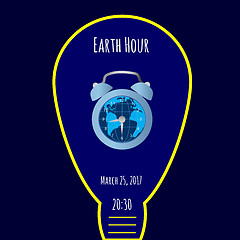 Image showing Earth Hour environmental movement illustration