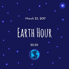 Image showing Earth and stars on dark blue background.