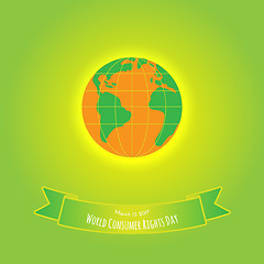 Image showing Orange earth with green on green background