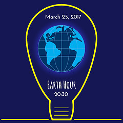 Image showing Earth Hour environmental movement illustration