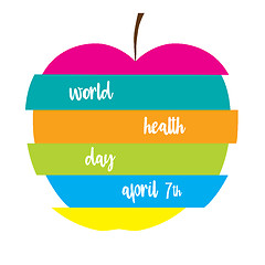 Image showing Colorful apple with text.