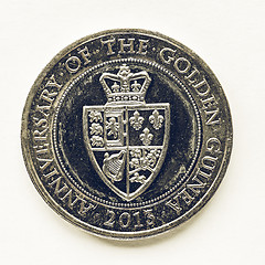 Image showing Vintage UK 2 Pounds coin