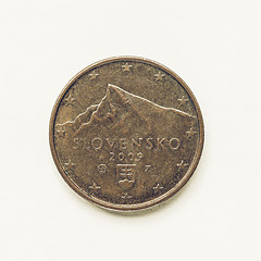 Image showing Vintage Slovak 5 cent coin