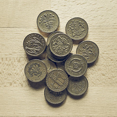 Image showing Vintage Pound coins