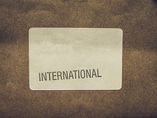 Image showing Vintage looking International label on packet