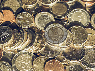 Image showing Vintage Euro coins