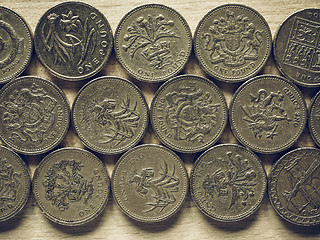 Image showing Vintage Pound coins