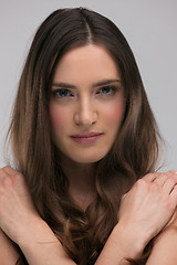 Image showing portrait  of beautiful young brunette woman