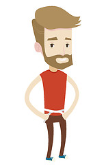 Image showing Man measuring waist vector illustration.