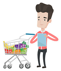 Image showing Man with shopping list vector illustration.