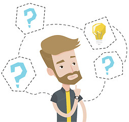 Image showing Man having business idea vector illustration.