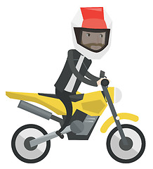 Image showing Man riding motorcycle vector illustration.