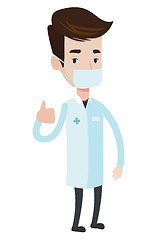 Image showing Doctor giving thumbs up vector illustration.