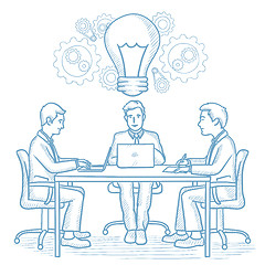 Image showing Business team working on new business idea.