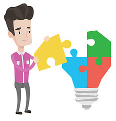 Image showing Man having business idea vector illustration.