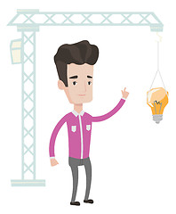 Image showing Man having business idea vector illustration.