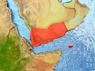 Image showing Yemen in red