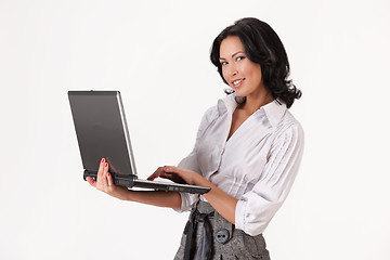 Image showing Young Woman With Notebook