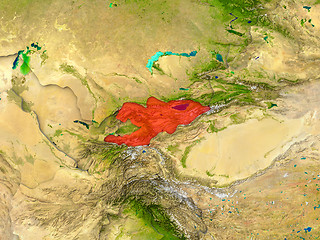 Image showing Kyrgyzstan in red