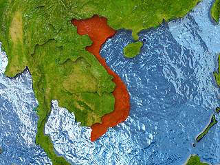 Image showing Vietnam in red