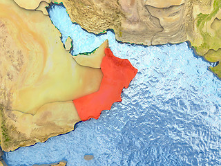 Image showing Oman in red