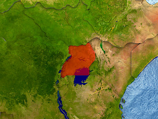 Image showing Uganda in red