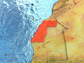 Image showing Western Sahara in red