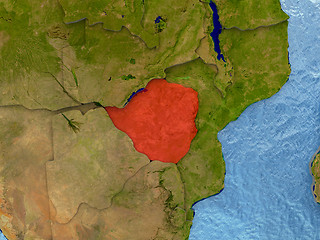 Image showing Zimbabwe in red